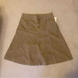 NWT Gap Tan Corduroy Knee Length A Line Skirt